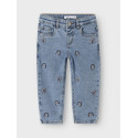 NAME IT MINI Bella Mom Jeans 1224 - Denim Blue / Rainbow