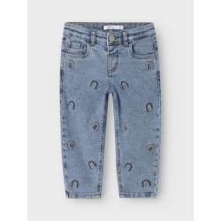 NAME IT MINI Bella Mom Jeans 1224 - Denim Blue / Rainbow