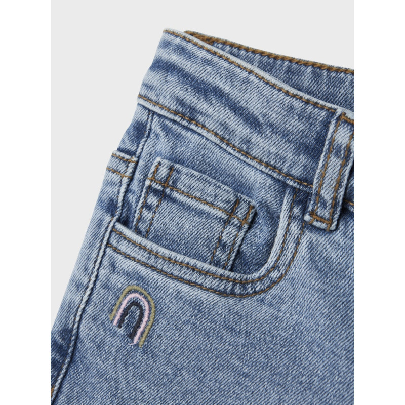 NAME IT MINI Bella Mom Jeans 1224 - Denim Blue / Rainbow
