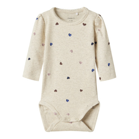 NAME IT BABY Nutti L/S Bodystocking - Peyote Melange