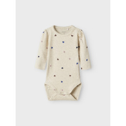 NAME IT BABY Nutti L/S Bodystocking - Peyote Melange