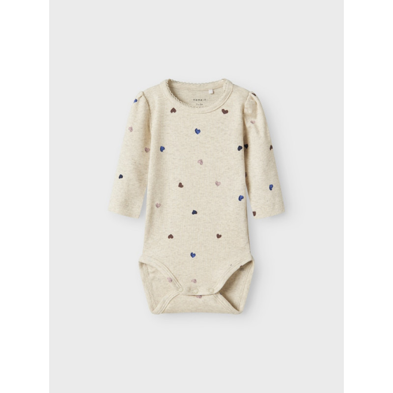 NAME IT BABY Nutti L/S Bodystocking - Peyote Melange
