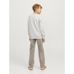 JACK & JONES JUNIOR Caleb Varsity Sweatshirt - White Melange