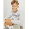 JACK & JONES JUNIOR Caleb Varsity Sweatshirt - White Melange