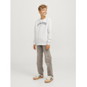 JACK & JONES JUNIOR Caleb Varsity Sweatshirt - White Melange