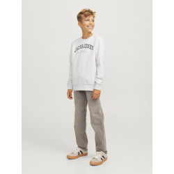 JACK & JONES JUNIOR Caleb Varsity Sweatshirt - White Melange