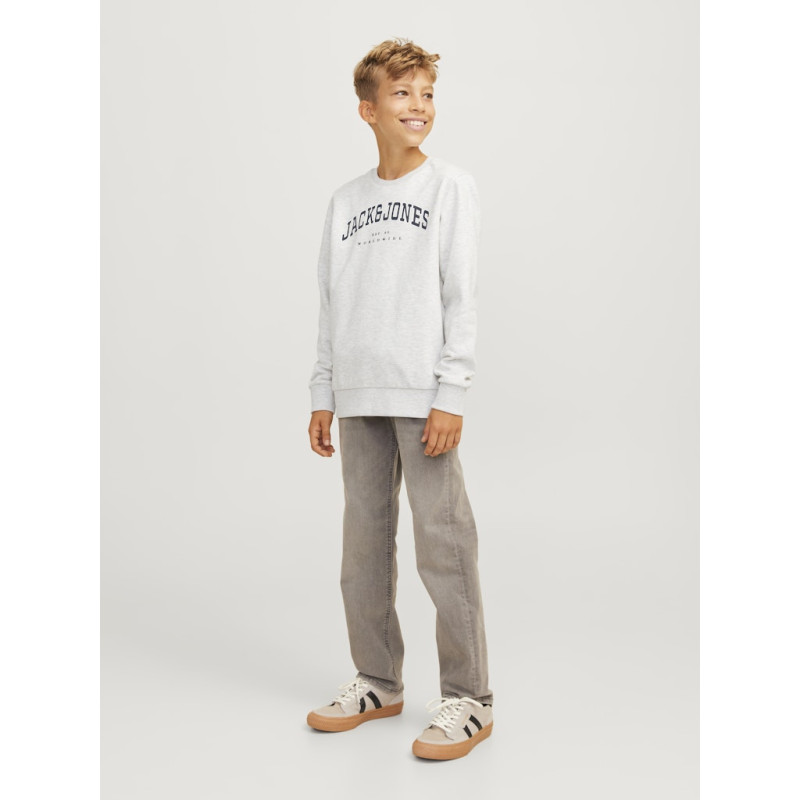 JACK & JONES JUNIOR Caleb Varsity Sweatshirt - White Melange