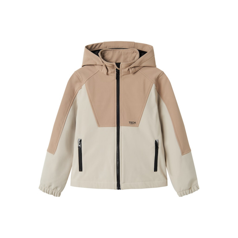 NAME IT KIDS Alfa08 Softshell Jakke - Silver Mink