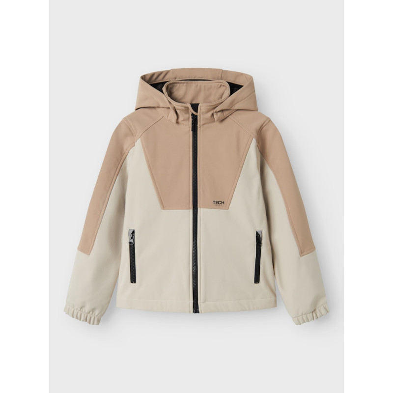 NAME IT KIDS Alfa08 Softshell Jakke - Silver Mink