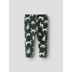 NAME IT BABY Kian Leggings - Deep Forest / Cloud Dancer