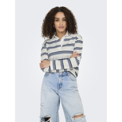 JDY Darling L/S Polo - Cloud Dancer / Mix Colors