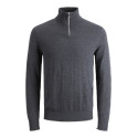 JACK & JONES Emil Strik Pullover - Dark Grey Melange