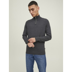 JACK & JONES Emil Strik Pullover - Dark Grey Melange