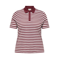 ONLY CARMAKOMA Velia S/S Polo - Ruby Wine / Cloud Dancer