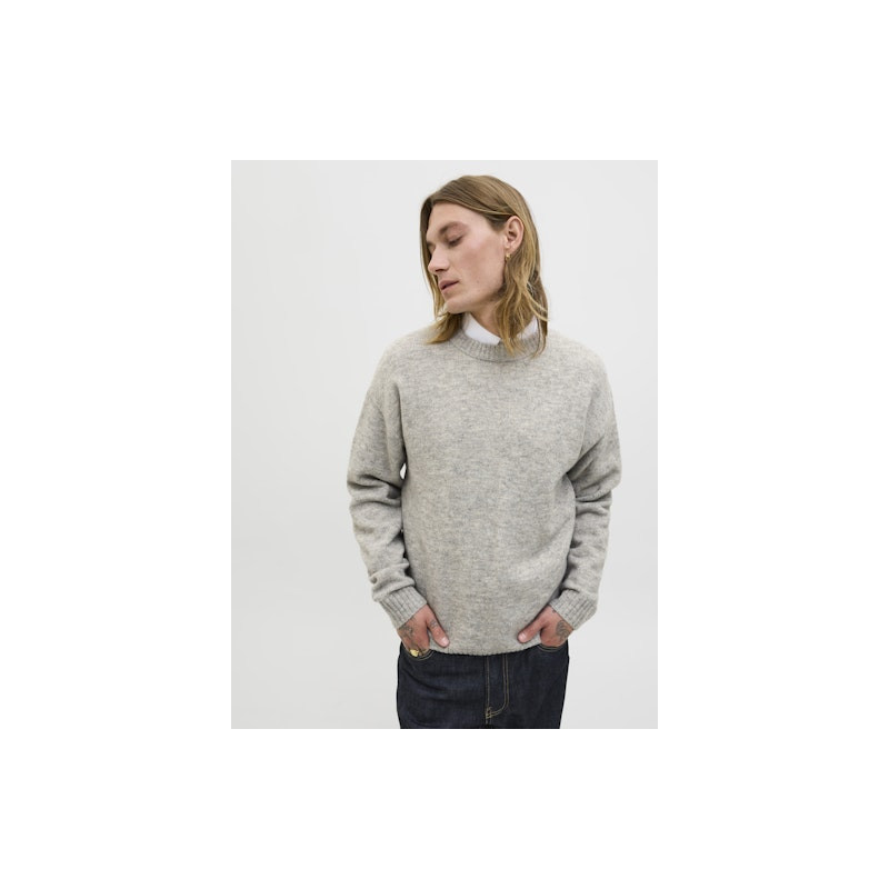 JACK & JONES Soho Ollie Strik Sweater - Light Grey Melange