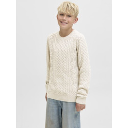 JACK & JONES JUNIOR Sean Kabelstrik Pullover - Silver Lining