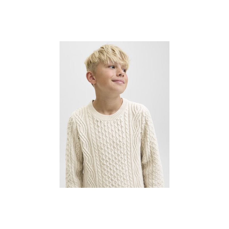 JACK & JONES JUNIOR Sean Kabelstrik Pullover - Silver Lining