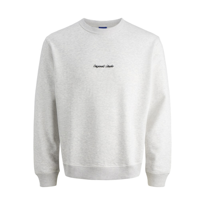 JACK & JONES Norrebro Broderet Sweatshirt - White Melange