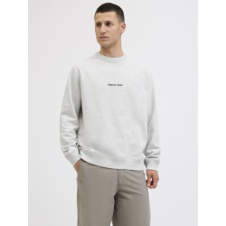 JACK & JONES Norrebro Broderet Sweatshirt - White Melange