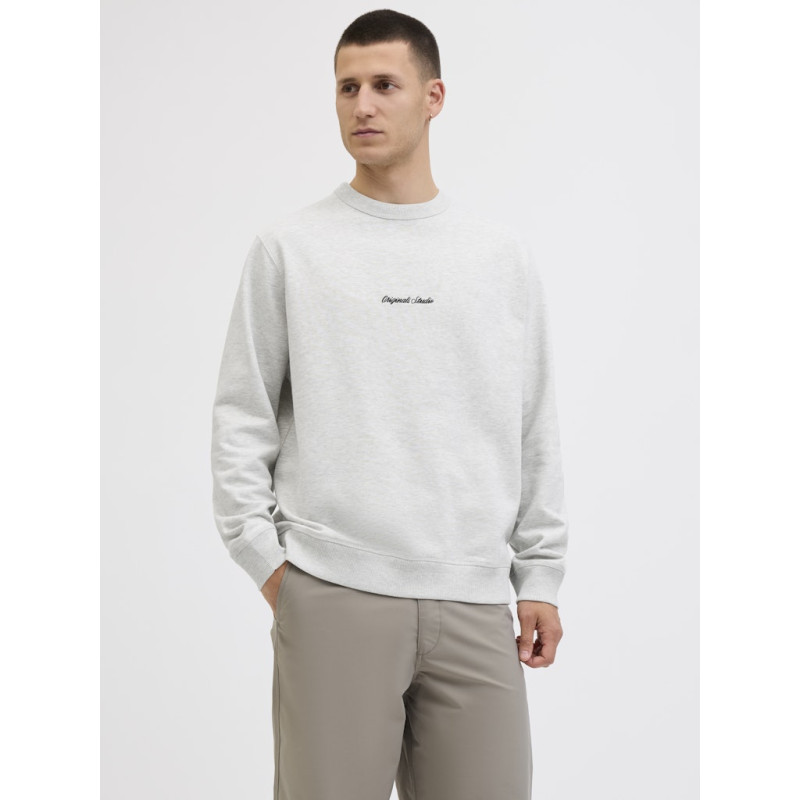 JACK & JONES Norrebro Broderet Sweatshirt - White Melange