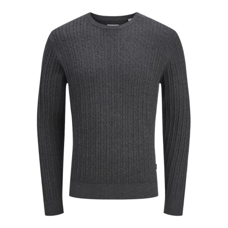 JACK & JONES Emil Strik Sweater - Dark Grey Melange