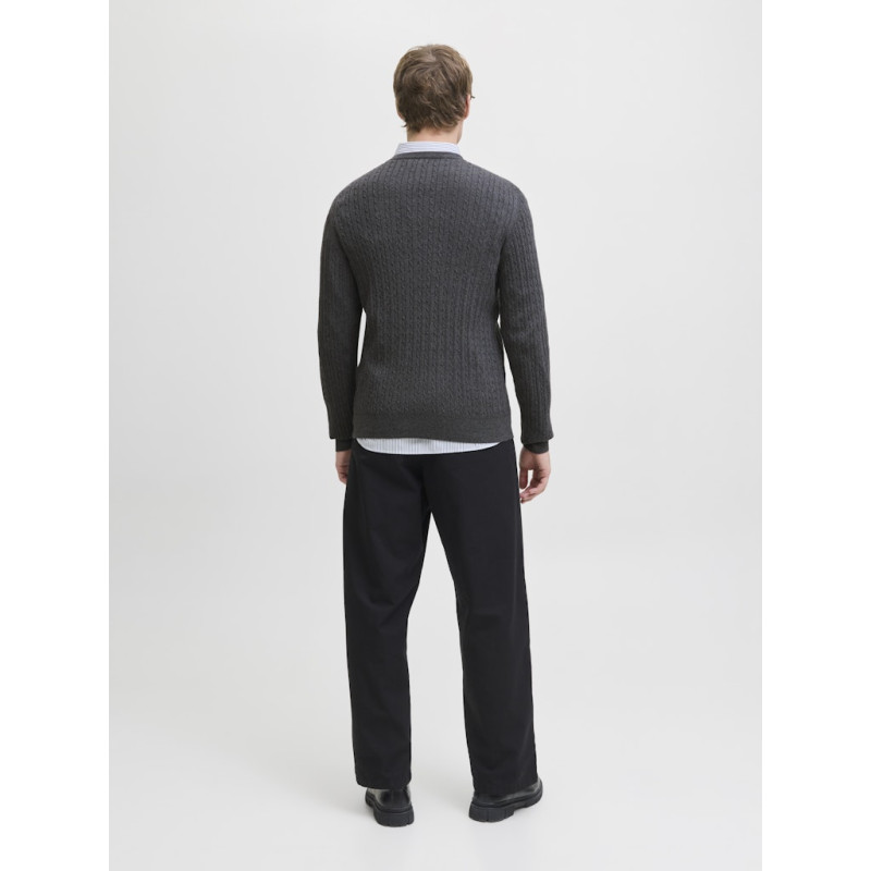 JACK & JONES Emil Strik Sweater - Dark Grey Melange