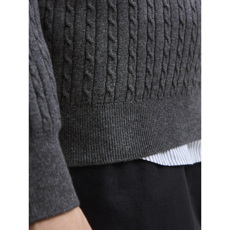 JACK & JONES Emil Strik Sweater - Dark Grey Melange