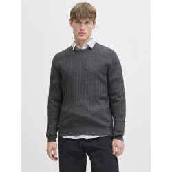 JACK & JONES Emil Strik Sweater - Dark Grey Melange