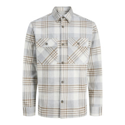 JACK & JONES Rayle Melange Ternet Overshirt - Ermine