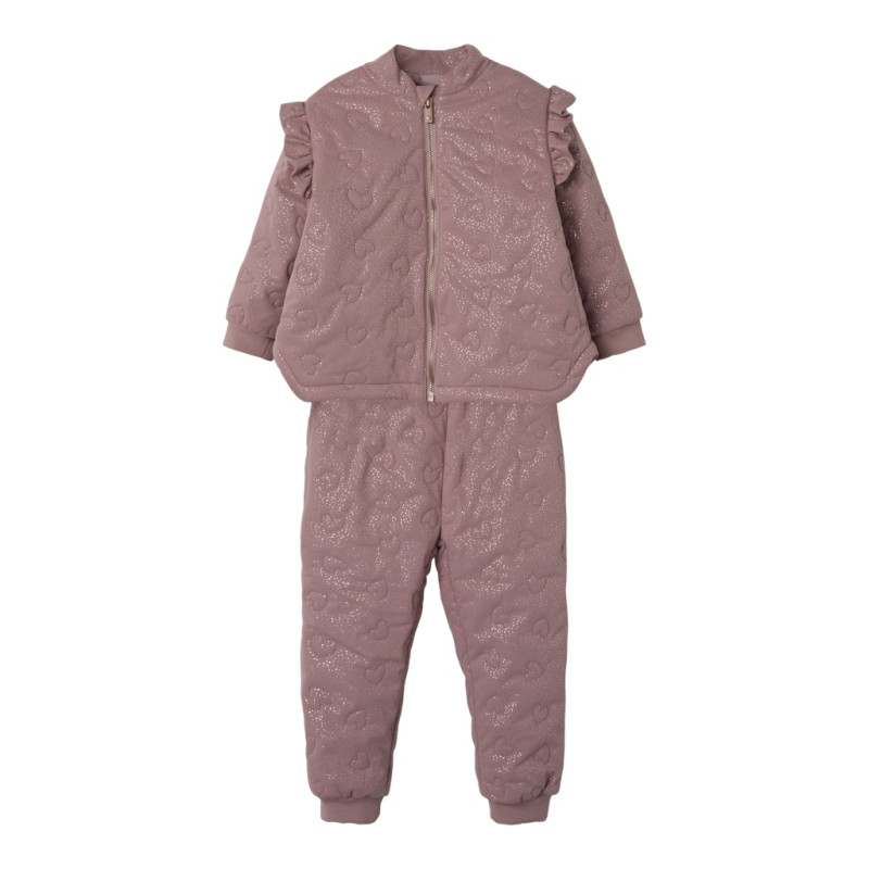 NAME IT MINI Moon Quiltet Glitter Sæt - Woodrose