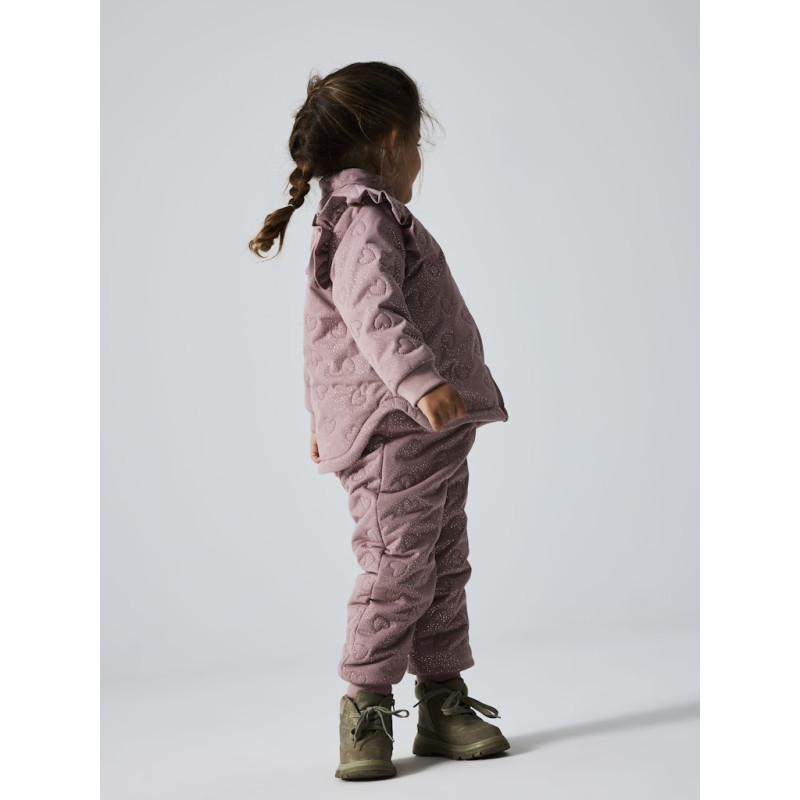 NAME IT MINI Moon Quiltet Glitter Sæt - Woodrose