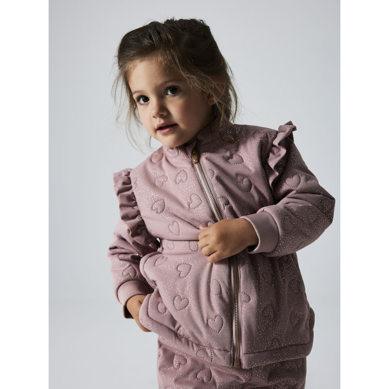 NAME IT MINI Moon Quiltet Glitter Sæt - Woodrose