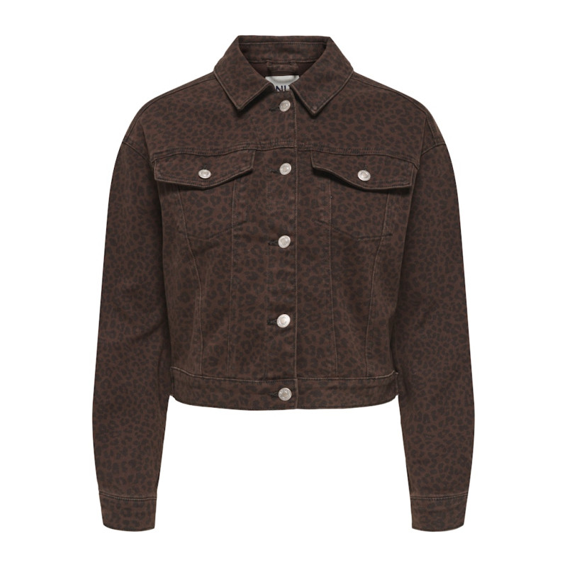 ONLY Anlie-Animal Jakke - Chicory Coffee / Black Leo