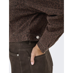 ONLY Anlie-Animal Jakke - Chicory Coffee / Black Leo