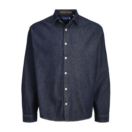 JACK & JONES Norrebro L/S Denim Skjorte - Dark Blue Denim
