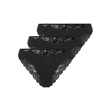 ONLY Chloe 3-Pak Blonde Trusser - Sort
