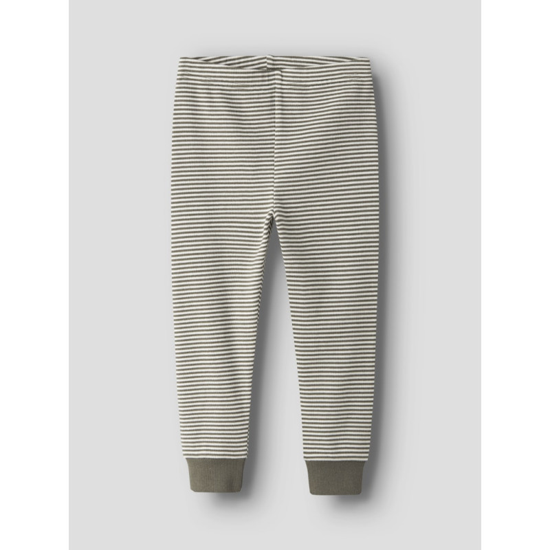 NAME IT MINI Nightset Stripe Natsæt - Dusty Olive