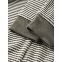 NAME IT MINI Nightset Stripe Natsæt - Dusty Olive