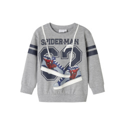 NAME IT MINI Adam Spiderman Sweatshirt - Grey Melange