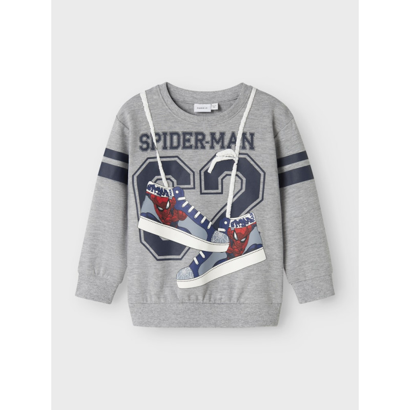 NAME IT MINI Adam Spiderman Sweatshirt - Grey Melange