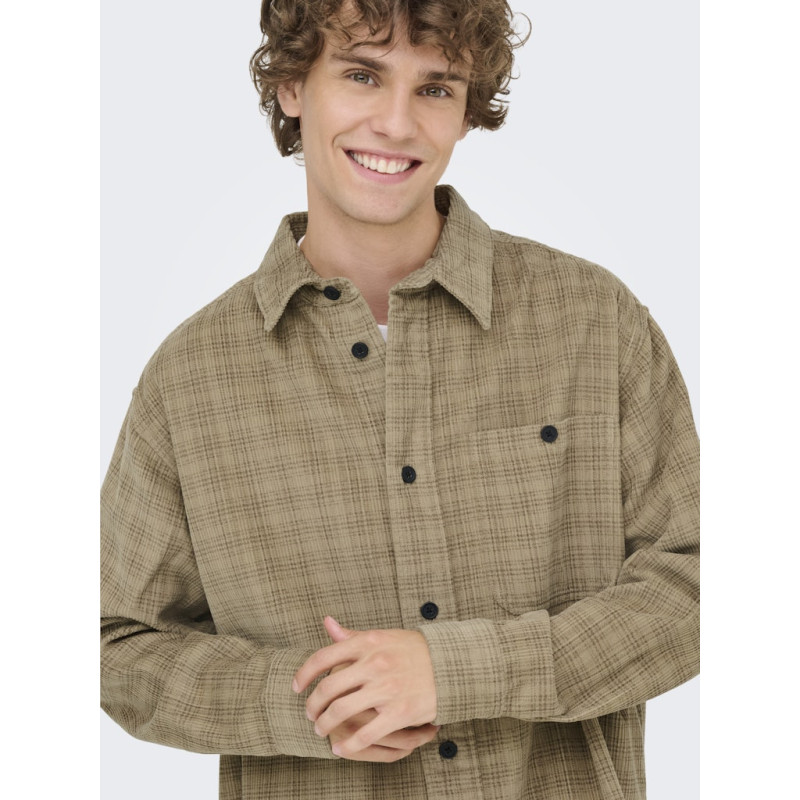 ONLY & SONS Waleed Corduroy Overskjorte - Chinchilla