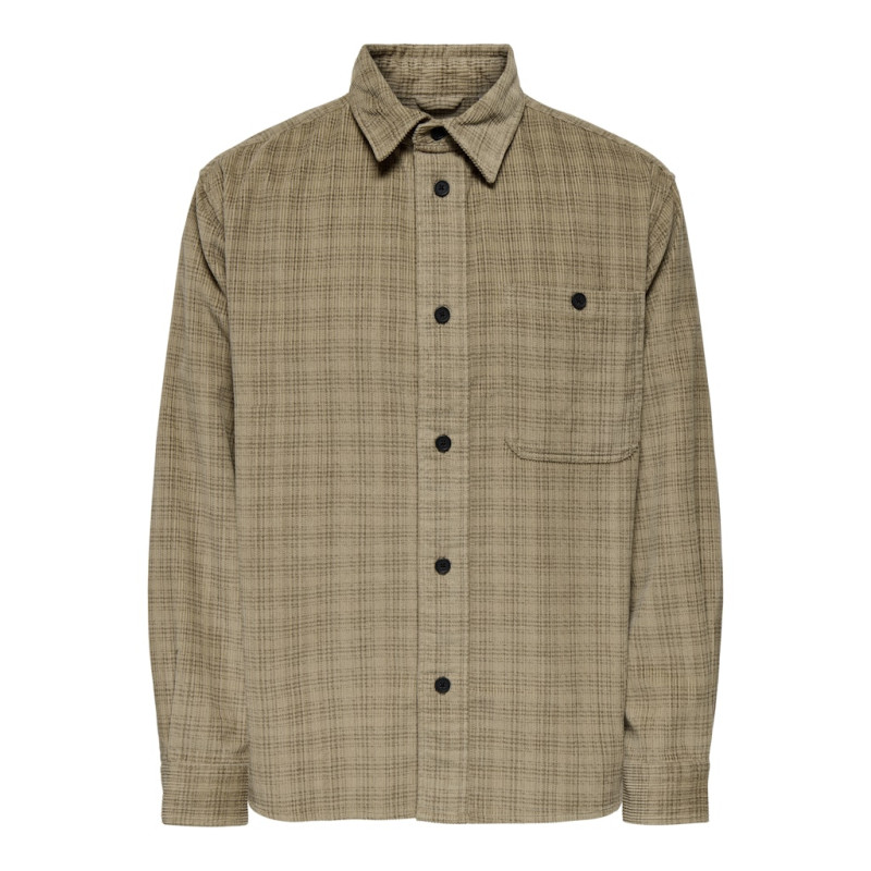 ONLY & SONS Waleed Corduroy Overskjorte - Chinchilla