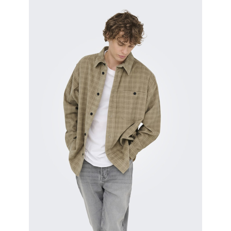 ONLY & SONS Waleed Corduroy Overskjorte - Chinchilla