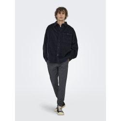 ONLY & SONS Waleed Corduroy Overskjorte - Jet Black