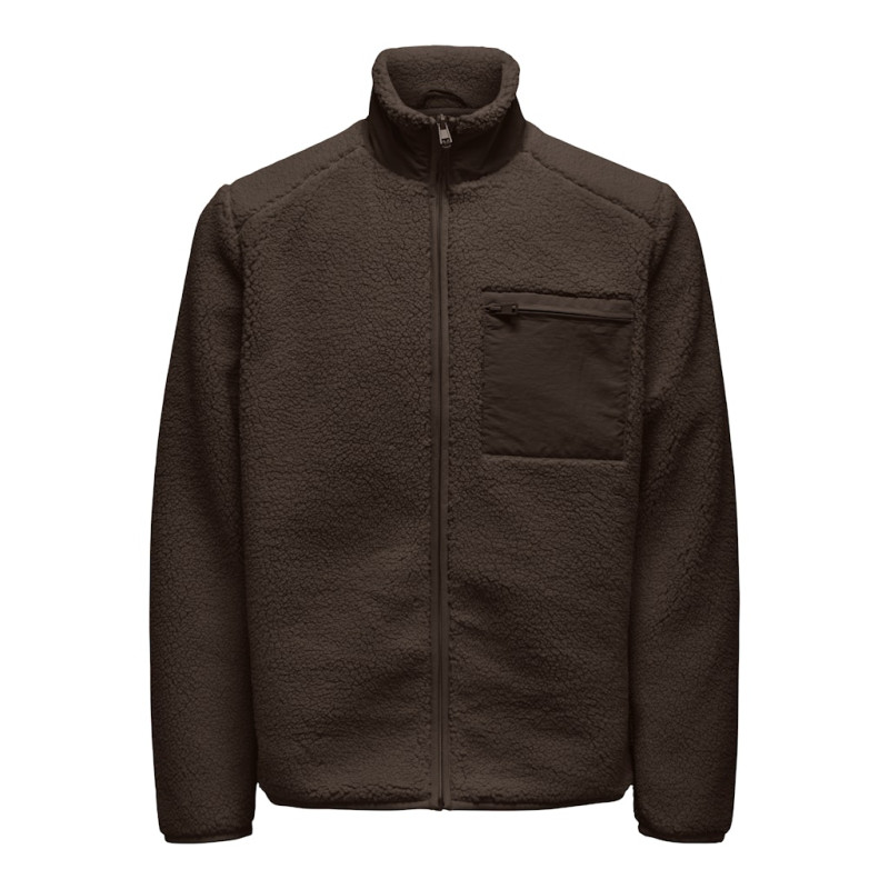 ONLY & SONS Dallas Sherpa Jakke - Coffee Bean