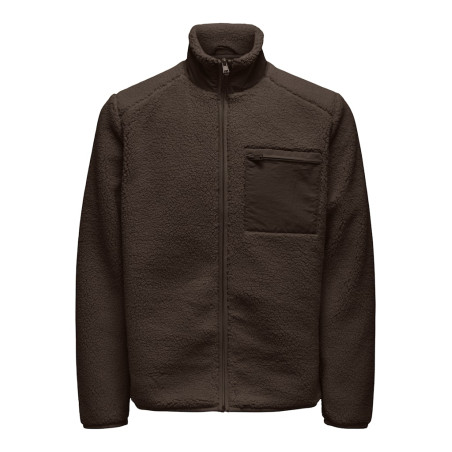 ONLY & SONS Dallas Sherpa Jakke - Coffee Bean