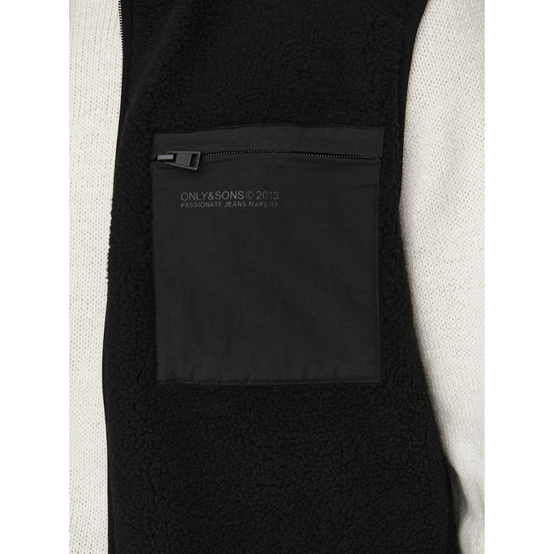 ONLY & SONS Dallas Sherpa Teddyvest - Sort
