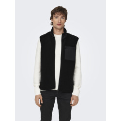 ONLY & SONS Dallas Sherpa Teddyvest - Sort