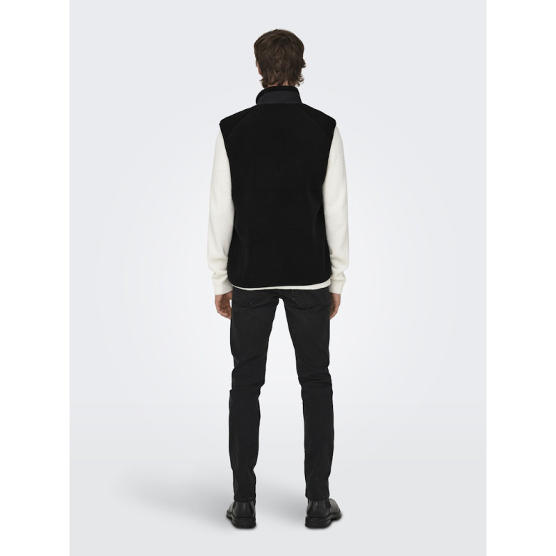 ONLY & SONS Dallas Sherpa Teddyvest - Sort