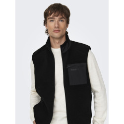 ONLY & SONS Dallas Sherpa Teddyvest - Sort